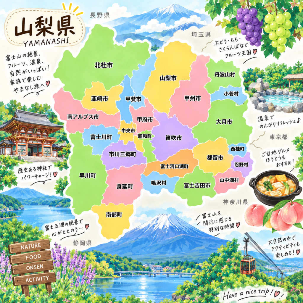 山梨県のおでかけマップ