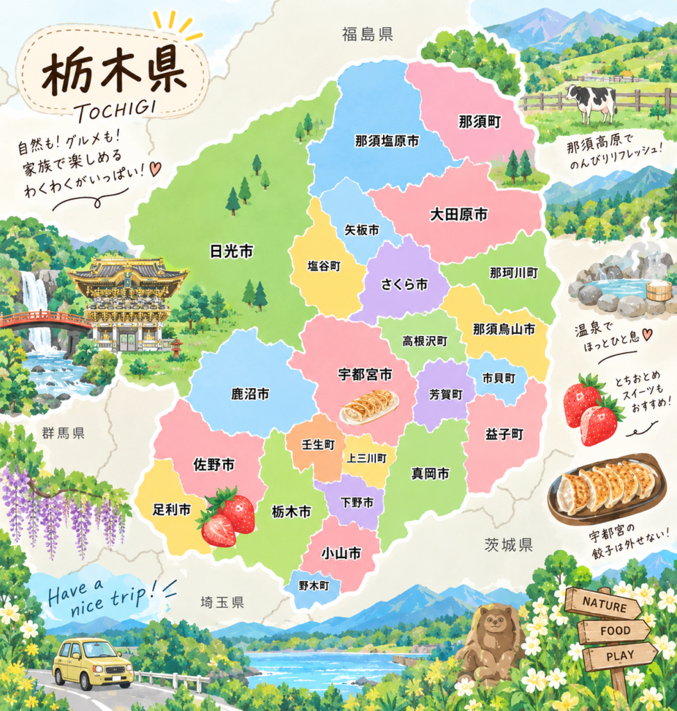 栃木県のおでかけマップ